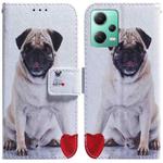 For Xiaomi Redmi Note 12 5G Coloured Drawing Flip Leather Phone Case(Pug)