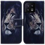 For Xiaomi 13 5G Coloured Drawing Flip Leather Phone Case(Lion)