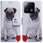 For Xiaomi 13 Pro 5G Coloured Drawing Flip Leather Phone Case(Pug)