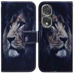 For Honor 80 Pro Coloured Drawing Flip Leather Phone Case(Lion)