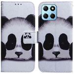 For Honor X8 5G Coloured Drawing Flip Leather Phone Case(Panda)
