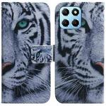 For Honor X8 5G Coloured Drawing Flip Leather Phone Case(Tiger)