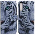 For Sony Xperia 1 IV 2023 Coloured Drawing Flip Leather Phone Case(Tiger)