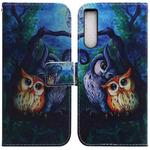 For Sony Xperia 1 IV 2023 Coloured Drawing Flip Leather Phone Case(Oil Painting Owl)