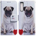 For Sony Xperia 10 IV 2023 Coloured Drawing Flip Leather Phone Case(Pug)