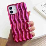 For iPhone 14 Pro Max Plating 3D Water Wave Texture Phone Case(Red)