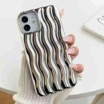 For iPhone 14 Plating 3D Water Wave Texture Phone Case(Silver)