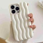 For iPhone 14 Pro Varnishing 3D Water Wave Texture Phone Case(White)