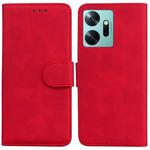 For Infinix Zero 20 / X6821 Skin Feel Pure Color Flip Leather Phone Case(Red)