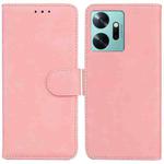 For Infinix Zero 20 / X6821 Skin Feel Pure Color Flip Leather Phone Case(Pink)