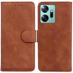 For Infinix Zero 20 / X6821 Skin Feel Pure Color Flip Leather Phone Case(Brown)