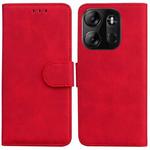 For Tecno Spark Go 2023 / Pop 7 Pro Skin Feel Pure Color Flip Leather Phone Case(Red)