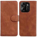 For Tecno Spark Go 2023 / Pop 7 Pro Skin Feel Pure Color Flip Leather Phone Case(Brown)