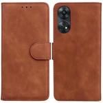For OPPO Reno8 T 4G Skin Feel Pure Color Flip Leather Phone Case(Brown)