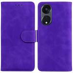 For OPPO Reno8 T 5G / A1 Pro 5G Skin Feel Pure Color Flip Leather Phone Case(Purple)