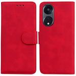 For OPPO Reno8 T 5G / A1 Pro 5G Skin Feel Pure Color Flip Leather Phone Case(Red)