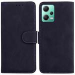 For Xiaomi Redmi Note 12 5G Skin Feel Pure Color Flip Leather Phone Case(Black)