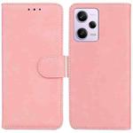 For Xiaomi Redmi Note 12 Pro 5G Skin Feel Pure Color Flip Leather Phone Case(Pink)