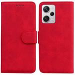 For Xiaomi Redmi Note 12 Pro+ Skin Feel Pure Color Flip Leather Phone Case(Red)