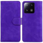 For Xiaomi 13 Pro 5G Skin Feel Pure Color Flip Leather Phone Case(Purple)