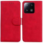 For Xiaomi 13 Pro 5G Skin Feel Pure Color Flip Leather Phone Case(Red)