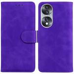 For Honor 70 Skin Feel Pure Color Flip Leather Phone Case(Purple)