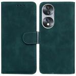 For Honor 70 Skin Feel Pure Color Flip Leather Phone Case(Green)