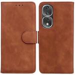 For Honor 80 Pro Skin Feel Pure Color Flip Leather Phone Case(Brown)