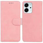 For Honor 80 SE Skin Feel Pure Color Flip Leather Phone Case(Pink)