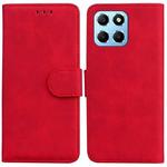 For Honor X8 5G Skin Feel Pure Color Flip Leather Phone Case(Red)