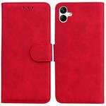 For Samsung Galaxy A04e / F04 / M04 Skin Feel Pure Color Flip Leather Phone Case(Red)