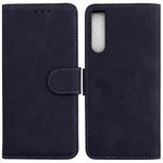 For Sony Xperia 10 IV 2023 Skin Feel Pure Color Flip Leather Phone Case(Black)