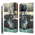 For Xiaomi Redmi 11A 4G 3D Painting Pattern Leather Phone Case(Cat Tiger)