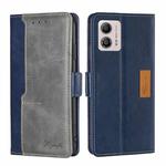 For Motorola Moto G53 5G/G13 4G/G23 4G Contrast Color Side Buckle Leather Phone Case(Blue + Grey)