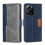For Xiaomi Redmi Note 12 Pro Speed/Poco X5 Pro Contrast Color Side Buckle Leather Phone Case(Blue + Grey)