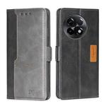For OnePlus Ace 2/11R Contrast Color Side Buckle Leather Phone Case(Black + Grey)