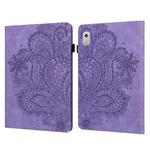 For Lenovo Tab M8 4th Gen TB-300FU Peacock Embossed Pattern Leather Tablet Case(Purple)