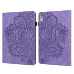 For Lenovo Tab P11 Gen 2 Peacock Embossed Pattern Leather Tablet Case(Purple)