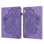 For Lenovo Tab P11 Pro Gen 2 Peacock Embossed Pattern Leather Tablet Case(Purple)