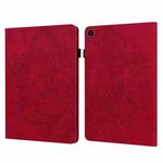 For Huawei MatePad SE 10.4 2022 Peacock Embossed Pattern Leather Tablet Case(Red)