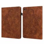 For Samsung Galaxy Tab S5e Peacock Embossed Pattern Leather Tablet Case(Brown)
