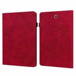 For Samsung Galaxy Tab A 9.7 T550 / T555 Peacock Embossed Pattern Leather Tablet Case(Red)