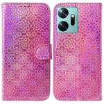 For Infinix Zero 20 / X6821 Colorful Magnetic Buckle Leather Phone Case(Pink)