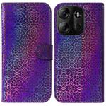 For Tecno Spark Go 2023 / Pop 7 Pro Colorful Magnetic Buckle Leather Phone Case(Purple)