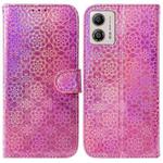 For Motorola Moto G13 / G23 / G53 Colorful Magnetic Buckle Leather Phone Case(Pink)