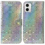 For Motorola Moto G73 Colorful Magnetic Buckle Leather Phone Case(Silver)