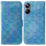 For Realme 10 Pro 5G Colorful Magnetic Buckle Leather Phone Case(Blue)
