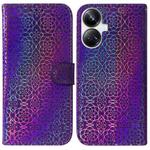 For Realme 10 Pro+ Colorful Magnetic Buckle Leather Phone Case(Purple)