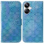 For Realme 10 Pro+ Colorful Magnetic Buckle Leather Phone Case(Blue)
