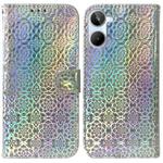 For Realme 10 4G Colorful Magnetic Buckle Leather Phone Case(Silver)